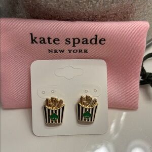 Kate Spade Gold and Green French Fry Earrings